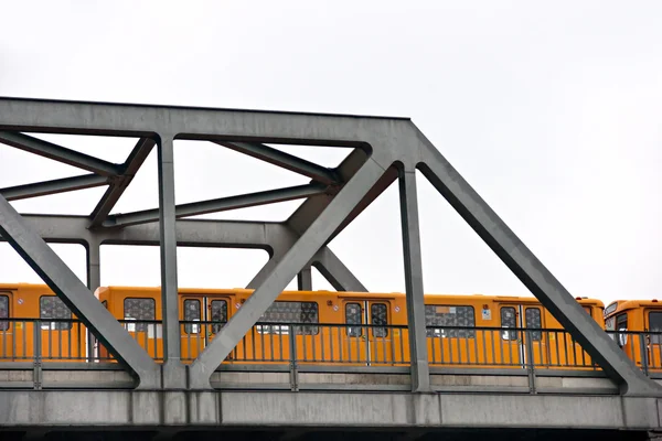 Metro over the bridge, Berlin, Germany. Isolated on white. — Stock Photo, Image