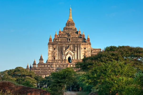 Bagan, naplementekor, Mianmar. — Stock Fotó