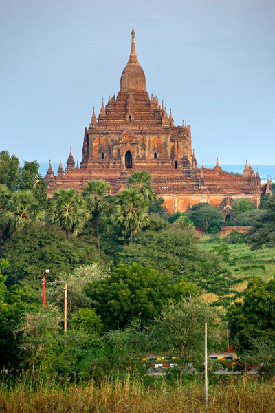 Bagan i solnedgången, myanmar. — Stockfoto