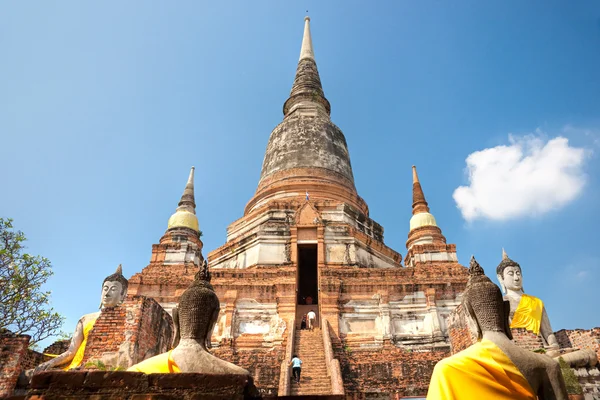 Vecchio tempio rovinato di Ayuthaya, Thailandia , — Foto Stock