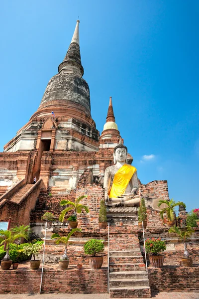 Vecchio tempio rovinato di Ayuthaya, Thailandia , — Foto Stock