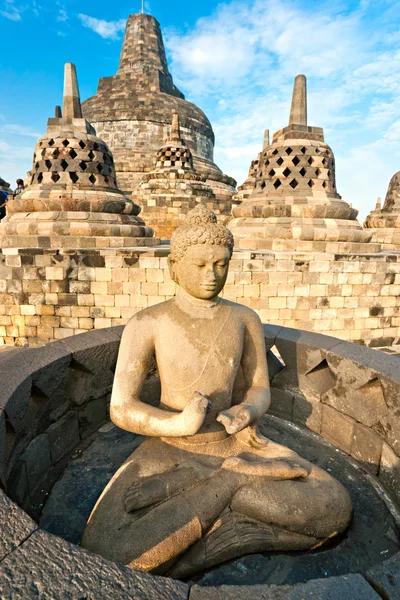 Borobudur chrám, yogyakarta, java, Indonésie. — Stock fotografie