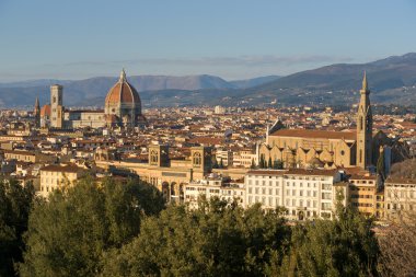 Florence, duomo görünümünü ve Giotto'nun Çan kulesi ve santa croce