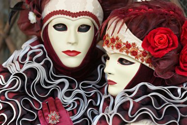 Venedik Maske Karnavalı. sağ maske üzerinde odaklanmak.