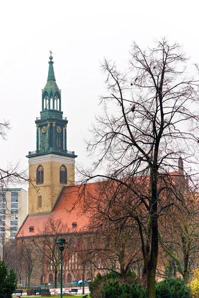 Marienkirche, alexander platz, berlin, Duitsland. — Stockfoto