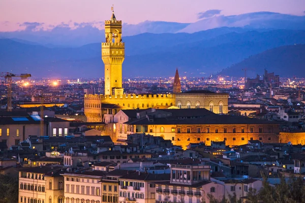 Florence, Palazzo Vecchio, piazza della Signoria. — Stok fotoğraf