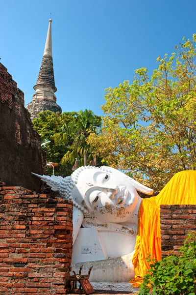 Zničený chrám ayuthaya, Thajsko, — Stock fotografie