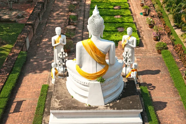 Förstörda gamla templet av ayuthaya, thailand, — Stockfoto