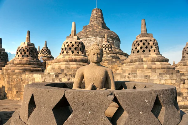 Borobudur chrám, yogyakarta, java, Indonésie. — Stock fotografie