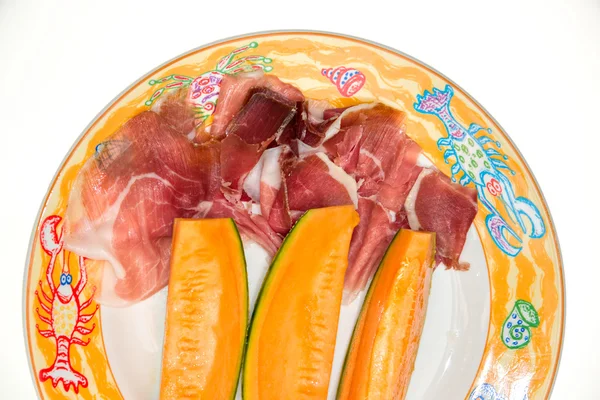 Jamón Prosciutto di Parma y Melón — Foto de Stock