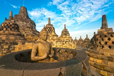 Borobudur Tapınağı, yogyakarta, java, Endonezya.