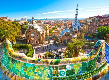 Barselona, İspanya 'da Park Guell.