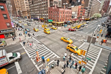 New York - 21 Mart: Şehir streetlife kurallara uymaya kesişimi