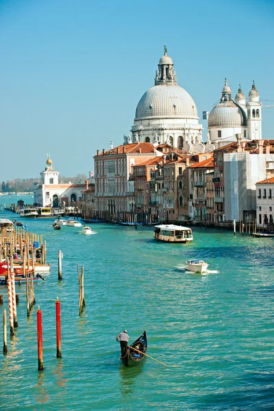 Grand canal v západu slunce, Benátky, Itálie. — Stock fotografie