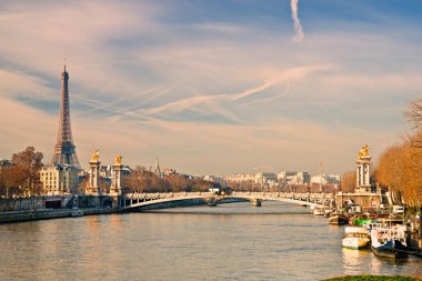 tour Eiffel ve alexandre III Köprüsü, paris - Fransa