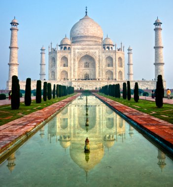 Taj mahal, gündoğumu, agra, uttar pradesh, Hindistan.