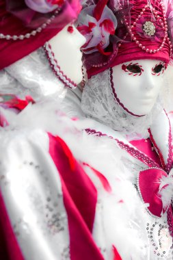 Venedik - Mart 05: karnaval Venedik, bir ann katılımcı