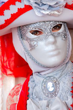 Venedik - Mart 05: karnaval Venedik, bir ann katılımcı