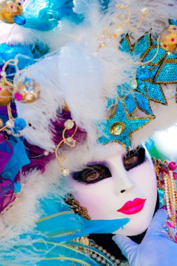 Venedik - Mart 05: karnaval Venedik, bir ann katılımcı
