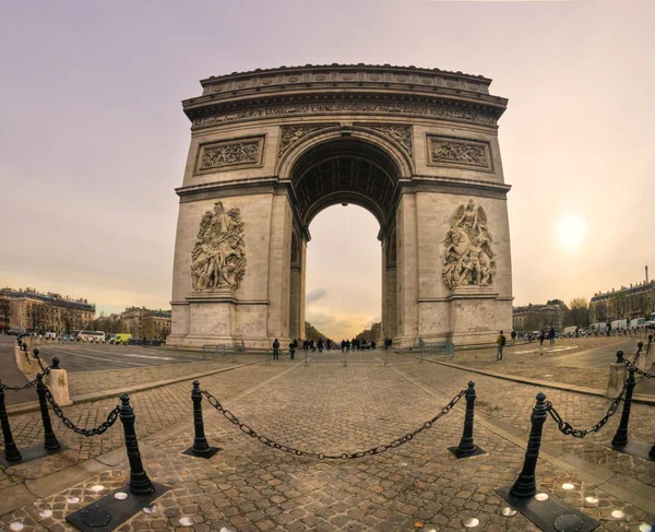 State Tower after sunset, bangkok, Thailand.Paris, fish-eye vie — Stock Photo, Image