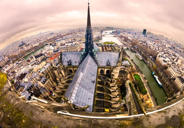 Θέα του Παρισιού από την Παναγία των Παρισίων, Γαλλία — Φωτογραφία Αρχείου