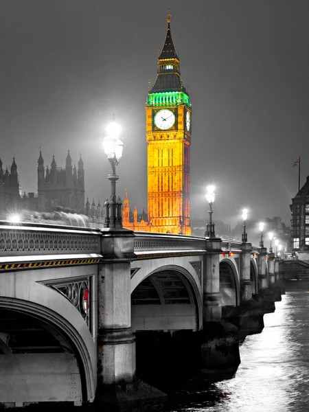 Big ben, gmachu Parlamentu i Mostu Westminsterskiego — Zdjęcie stockowe