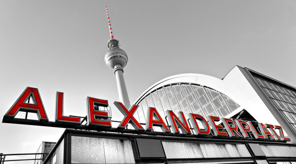Alexander Platz in a foggy day, Berlin, Germany.