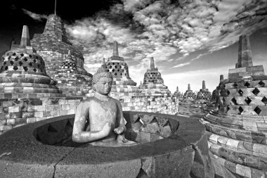 Borobudur Tapınağı, yogyakarta, java, Endonezya.