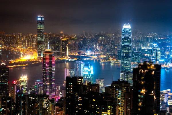 Hongkong bei Nacht. — Stockfoto