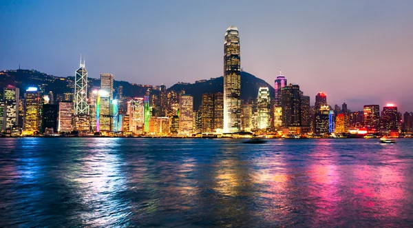 Hongkong harbour vid solnedgången. — Stockfoto