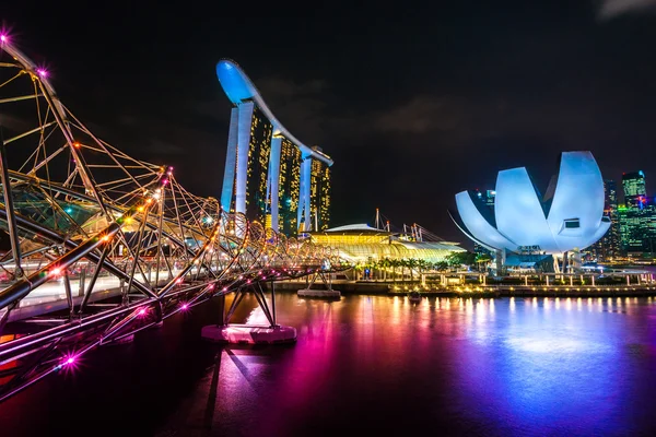 Veduta della baia di Marina Sands, Singapore — Foto Stock