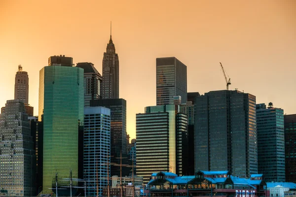 Letecký pohled na manhattan, new york city. Spojené státy americké. — Stock fotografie