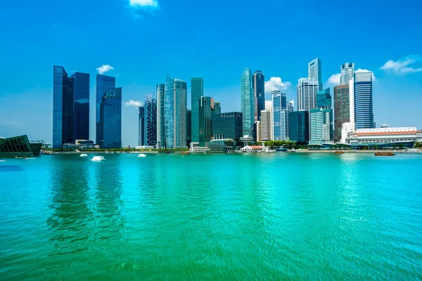 Singapore skyline della città al tramonto. — Foto Stock