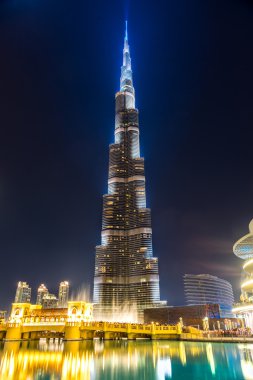 Dubai, Birleşik Arap Emirlikleri - Şubat 10: Burj Khalifa'nın cephe üzerinde Şubat 10, 20