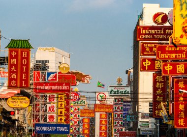 Bangkok - Mart 03: Meşgul Yaowarat yolda Mart akşam 0