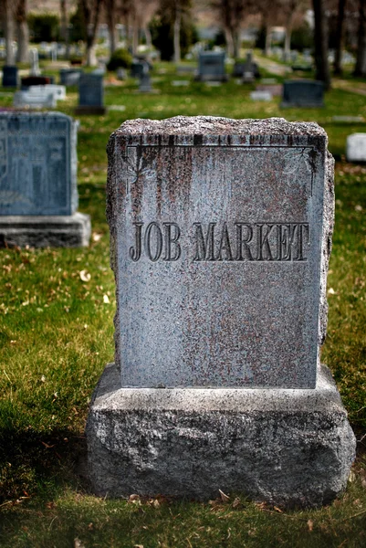 Gravestone for Job Market — Stock Photo, Image
