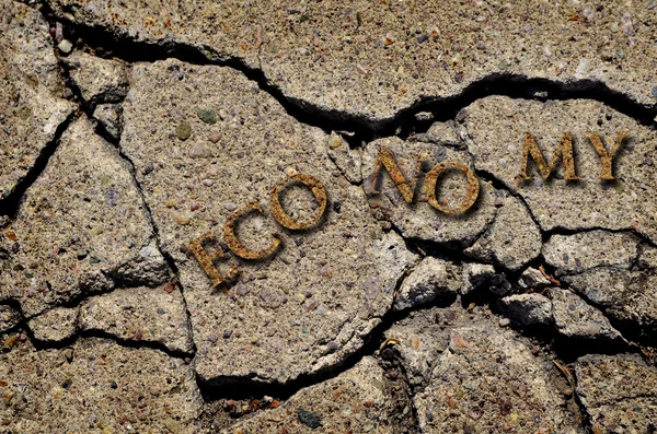 Economia rotta o incrinata — Foto Stock