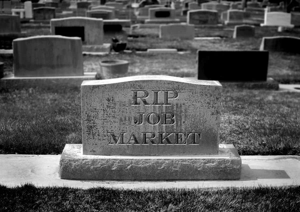 Gravestone para o mercado de trabalho — Fotografia de Stock