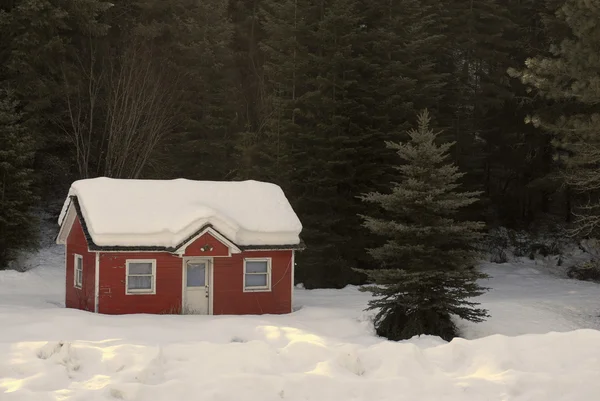 Haus unter Schnee begraben — Stockfoto