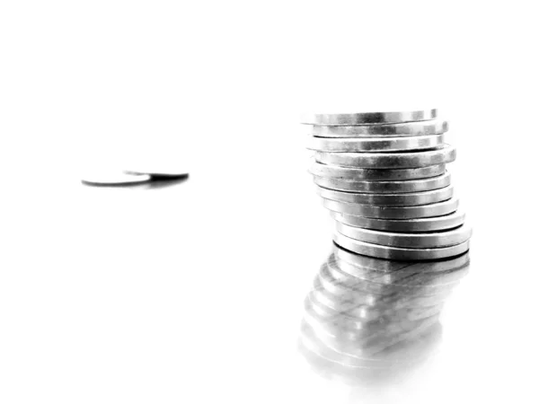Zilveren munten geld — Stockfoto