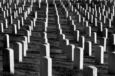 Arlington mezarlığı ile mezar taşları