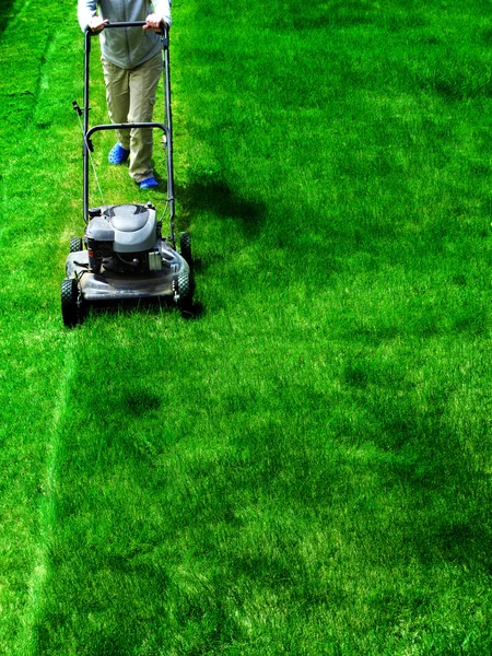 Cortando grama gramado grama — Fotografia de Stock