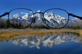 brýle a jasnou vizi hor