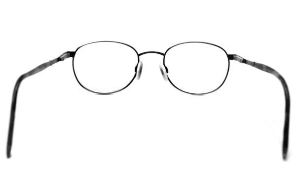 Black Eyeglasses Looking Through Lenses — Stock Photo, Image