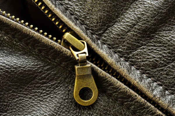 Kožená bunda na zip — Stock fotografie