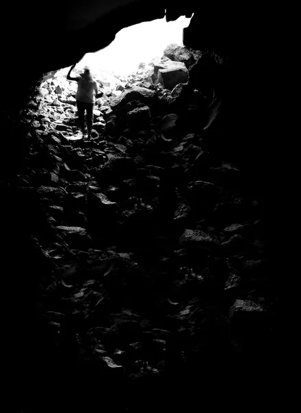 Emerging from Dark Cave — Stock Photo, Image