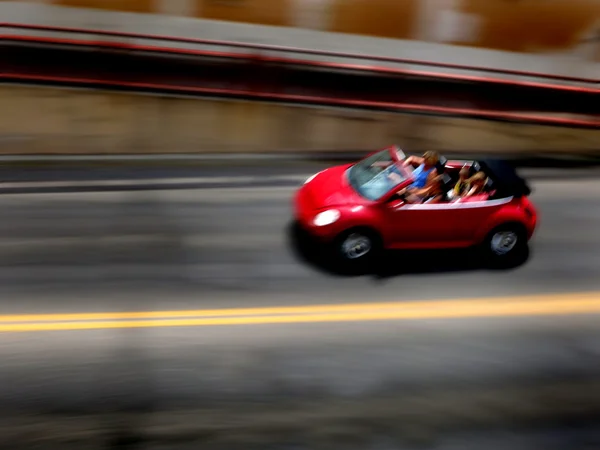 Rychle červené auto — Stock fotografie