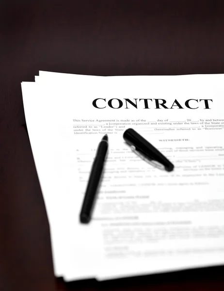 Contract op Bureau — Stockfoto
