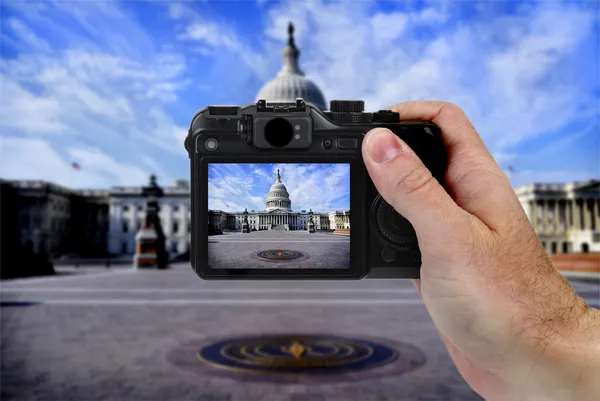 Caméra et US Capitol Building Touristique — Photo