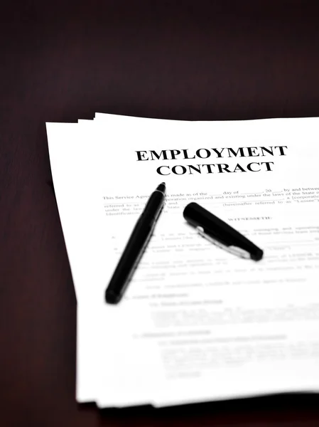 Employment Contract on Desk — Stock Photo, Image